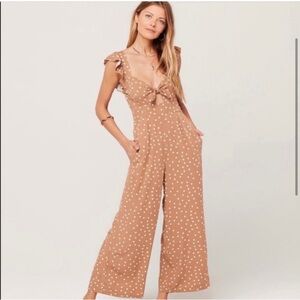L*space  Women’s Pasadena Jumpsuit‎ Polka Dot Brown Size XS
